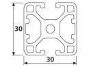Aluminiumprofil 30x30 L2 Nuten verdeckt 180° I Typ Nut 6 Alu Profil - Standardlänge