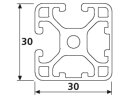 Aluminiumprofil 30x30 L 2 Nuten verdeckt 90° I Typ Nut 6 Alu Profil - Standardlänge