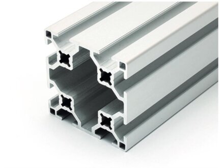 Aluminium profiel 60x60 L B type sleuf 8 licht zilver alu