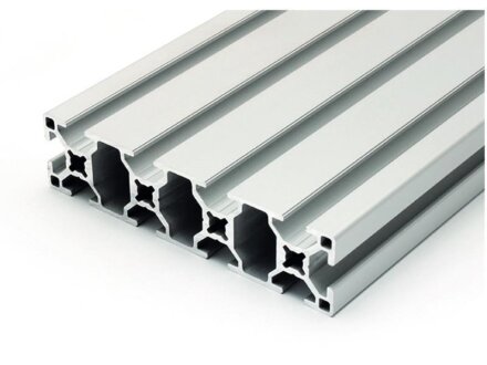Profilo in alluminio 30x120 L tipo B asola 8 chiaro argento