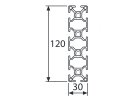 Aluminiumprofil 30x120 L B Typ Nut 8 leicht silber eloxiert Alu Profil - Standardlänge  100mm