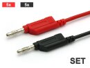 10 cables de prueba, apilables 2.5qmm SIL, SET rojo /...