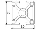 Perfil de aluminio de diseño 30x30 L2,  180 grados...