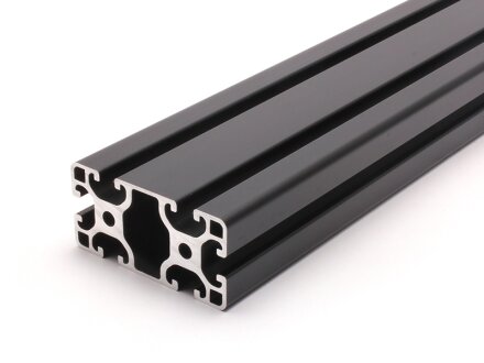 Aluminiumprofil schwarz 40x80 L I Typ Nut 8 leicht Alu Profil - Standardlänge  1200mm