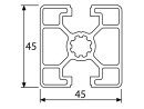 Perfil de aluminio de diseño 45x45 L 2 ranuras 180° Tipo B 10
