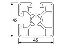 Profilo alluminio design 45x45 L 2 gole ver. 90° tipo B 10