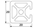 Design aluminum profile 20x20 L 3 grooves v. I Type Nut 5...