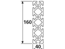 Aluminiumprofil 40x160 S I Typ Nut 8 schwer silber eloxiert Alu Profil - Standardlänge  500mm