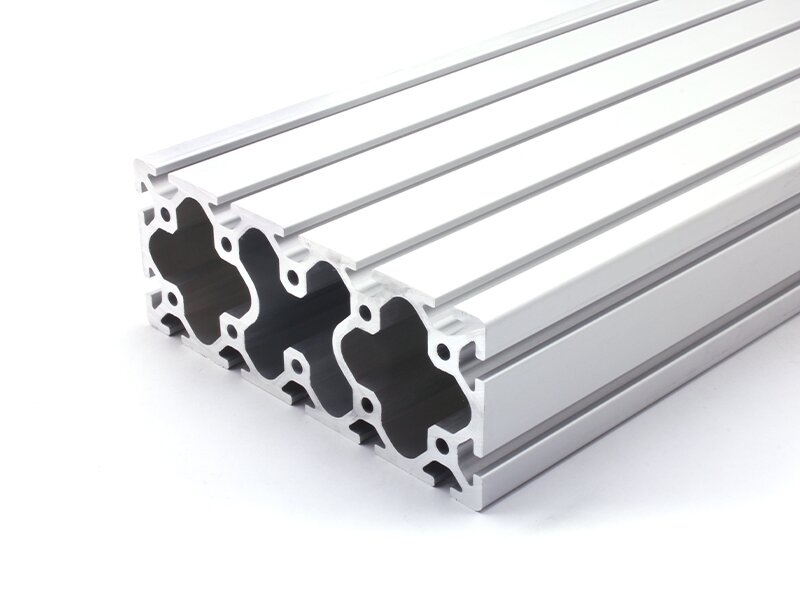 Aluminiumprofil 40 x 40 S I-Typ Nut 8 silber eloxier Alu Profil bis 3m schwer 