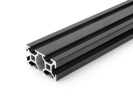 Aluminum profile, black, 20x40 L B type slot 6, light Alu