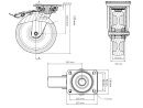 Swivel castor with brake 125 mm polyamide "heavy duty" up to 700 kg