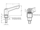 GN-911-45-M6-20-SR Verstellbare Klemmhebel für Rohr-Klemmverbinder / Verfahrschlitten