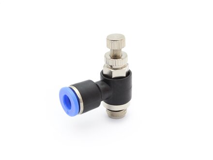 Angle flow control valve 08 JSC-G01, G 1/8 inch, 8mm, with O-ring