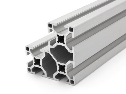 Perfil de aluminio 30x60x60 L tipo B ranura 8 ligero, plata  50mm