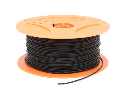 Kabel H05V-K, zwart, 1qmm, ring, lengte 2 meter