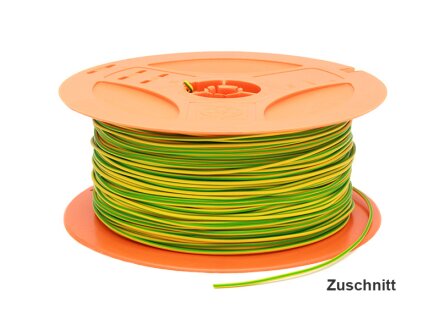 Câble H07V-K, vert-jaune, 1,5qmm, longueur 1 mètre