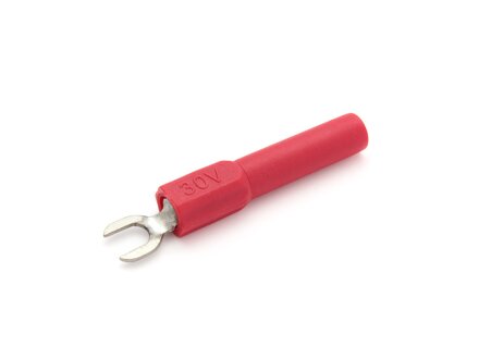 Terminal de cable de 4 mm, con conector banana de 4 mm, color rojo