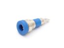 Built-in socket 4mm, metal thread, 4.8mm flat plug, blue