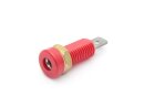 Built-in socket 4mm, 6mm flat plug, unit 10 pieces, red