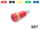 Built-in socket 4mm, 6mm flat plug, 10 pieces in a set (5...