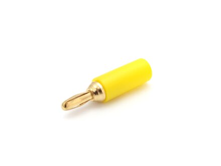 Conector banana de 2,5 mm dorado, amarillo