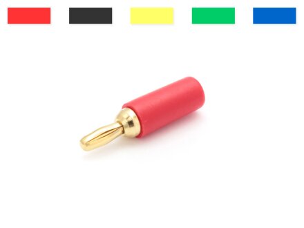 Banana plug 2.5mm gold-plated, unit 10 pieces, color selectable