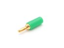 Banana 2.5mm gold-plated, unit 10 pieces, green