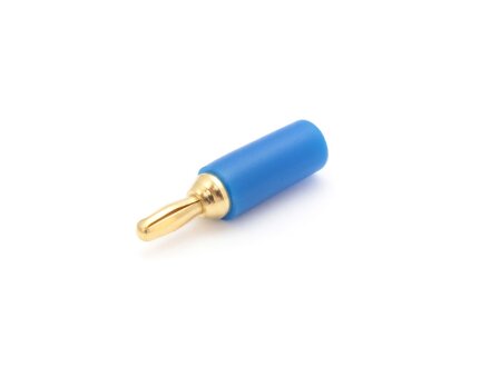 Banana 2.5mm gold-plated, unit 10 pieces, blue