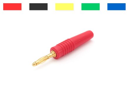Banana plug 2mm, set of contact gold-plated, color selectable