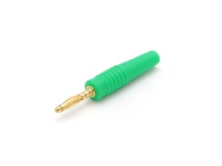 Banana plug 2mm, set of contact gold, green