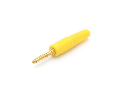 Conector banana 2 mm, contacto laminar dorado, PU 10 piezas, amarillo
