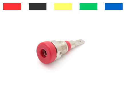 Einbaubuchse 2mm, metal thread, 2.8mm flat plug, color selectable