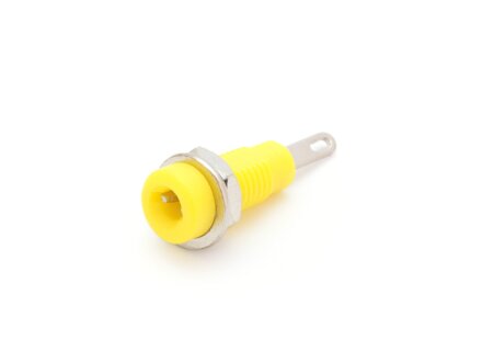 Mounting socket 2mm, solder tail, yellow