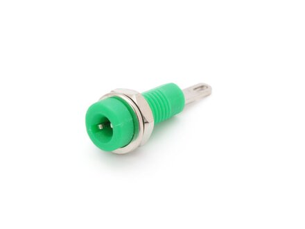Mounting socket 2mm, solder tail, green