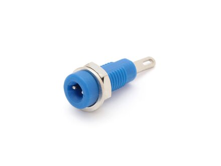 Mounting socket 2mm, solder tail, unit 10 pieces, blue