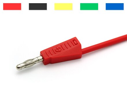 Cable de prueba, cable de laboratorio con clavijas banana apilables de 4 mm 0,25 metros 1qmm JBF, color seleccionable