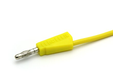 Test lead, test lead with stackable 4mm banana plugs 0.25 meters 1qmm JBF, yellow