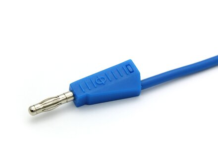 Cable de prueba, cable de laboratorio con clavijas banana apilables de 4 mm 0,25 metros 1qmm JBF, azul