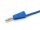 Cable de prueba, cable de laboratorio con clavijas banana apilables de 4 mm 0,25 metros 1qmm JBF, azul