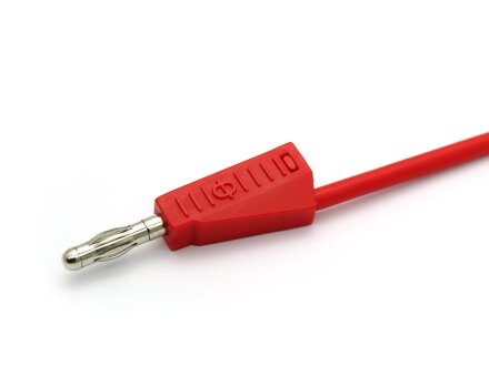 Cable de prueba, cable de laboratorio con clavijas banana apilables de 4 mm 0,5 metros 1qmm JBF, rojo