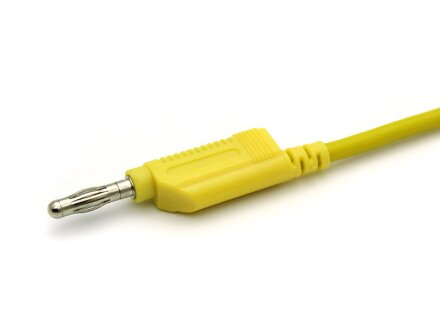 Cable de prueba, cable de laboratorio con clavijas banana apilables de 4 mm 0,25 metros 2,5qmm SIL, amarillo