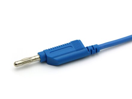 Cable de prueba, cable de laboratorio con clavijas banana apilables de 4 mm, 0,25 metros, 2,5qmm SIL, azul