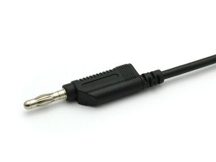Cable de prueba, cable de laboratorio con clavijas banana apilables de 4 mm, 0,5 metros, 2,5 mm2, SIL, negro
