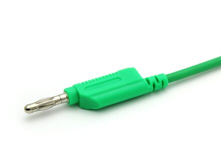 Cable de prueba, cable de laboratorio con clavijas banana apilables de 4 mm, 0,5 metros, 2,5 mm2, SIL, verde