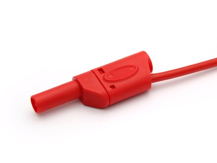 Safety test lead, test lead with stackable 4mm banana plugs, non-protected 0.25 meters 2,5qmm SIL, red