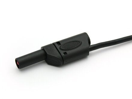 Cable de prueba de seguridad, cable de laboratorio con clavijas banana apilables de 4 mm, 2 metros con protección de contacto 2.5qmm SIL, negro