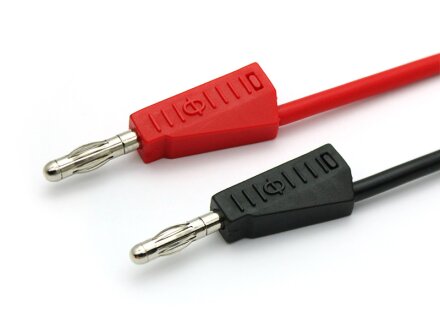 10 cables de prueba, apilables 1qmm JBF, SET rojo / negro - longitudes 0.25 / 0.5 / 1.0m