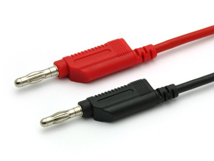 8 test leads, stackable 2,5qmm SIL, SET red / black - length 0.25 / 0.5 / 1.0 / 2.0 m