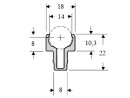 Shaft clamping profile - shaft 14 groove 8 I-type - CUTTING to 1200 mm (16.70 EUR / m + 0,25 EUR per section)