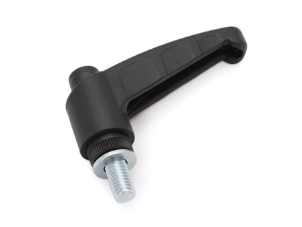Adjustable clamping lever plastic with an external thread, size selectable